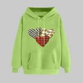 thumbnail image 2 of XPMWRP Women's Heart Graphic Print Hoodie Sweatshirts Long Sleeve Oversized Pullover Casual Loose Fit Fall Winter Sweatshirts Green L, 2 of 5
