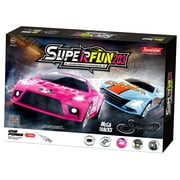 Joysway: SuperFun 203 - 1/43 USB Power Slot Car Racing Set, Layout Size: 65"x37", LED Headlights, Lap Counter, Ages 8+