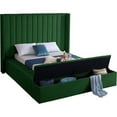 thumbnail image 2 of Meridian Furniture Kiki Solid Wood and Velvet Queen Bed in Green, 2 of 10