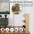 thumbnail image 4 of Coewske Slim 3 Tier Entryway Shoe Cabinet Narrow Wooden Storage Shoe Rack w/ 3 Flip Drawers, 4 of 4