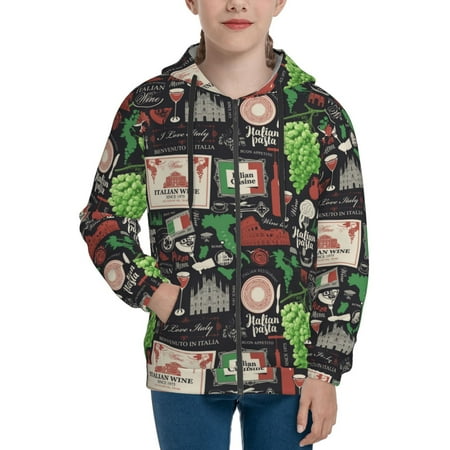 

Hoodies for Women Stamp Pattern Grape Long Sleeve Sweatshirt Drawstring Zip Up Hoodie with Pockets Teen Girl Clothes