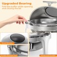 thumbnail image 2 of 6.3-quart round roll-top chafing dish buffet set con glass window, ideal para para party, wedding, banquet, y graduation event (silver), 2 of 8