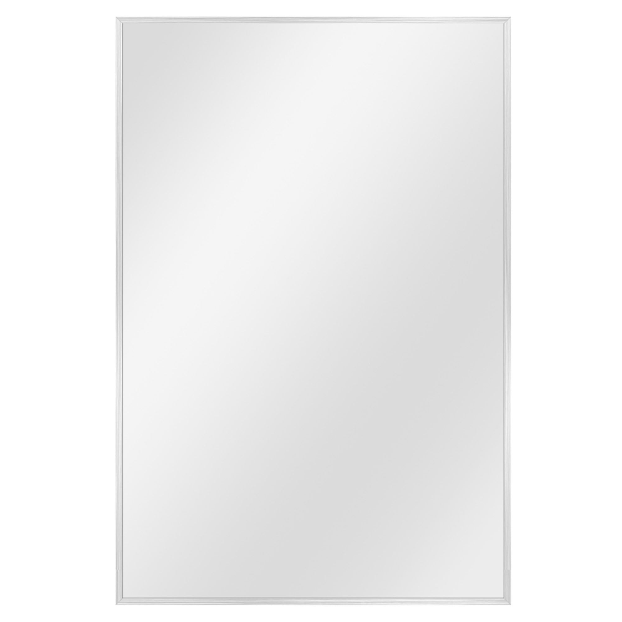 38 in x 26 in White Modern Wall Mirror