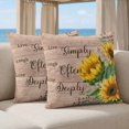 thumbnail image 5 of Pillow Covers 18x18 Set of 2, Yellow Sunflowers Square Throw Pillow Covers for Couch/Sofa/Living Room, Farmhouse Floral Rustic Leaves Brown Wood Decorative Soft Pillowcases for Couch Throw Pillows, 5 of 9