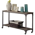 thumbnail image 1 of Bowery Hill Console Table with Casters in Weathered Oak, 1 of 2