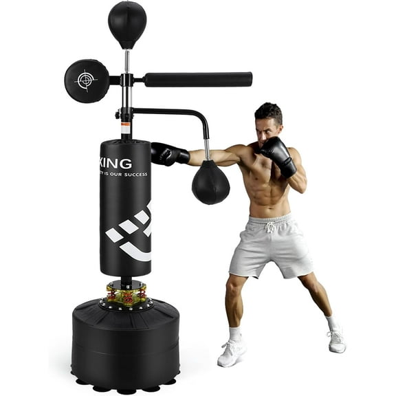Yeshouse 5-in-1 Freestanding Punching Bag with Stand – Adjustable Height Boxing Bag for Adults & Kids, Reflex Bar, Speed Bags, Hitting Target, Heavy Kickboxing Bag