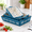 Blue Flower, variant on Black Flower 3-Piece Ceramic Baking Dish Lasagna Pan Casserole Bakeware Set