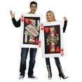 thumbnail image 1 of 2 King And Queen Of Hearts Adult Costumes Couples Halloween One Size Skull Cards, 1 of 3