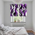 thumbnail image 5 of Purple Stripe Kitchen Curtains Small Short 39 Inch Length, Black Grey White Gradient Striped Geometric Grommet Bedroom Living Room Curtains, Light Filtering Cafe Curtain Drapes 2 Panels Set 55''x39'', 5 of 9