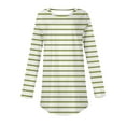thumbnail image 4 of felwors Women's Striped Long Sleeve Tunic Top - Long Length Casual Sweatshirt Shirt Light Green, XXXL, 4 of 4