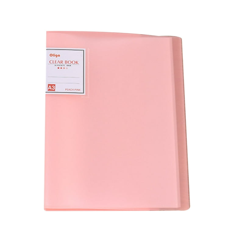  Qunrwe A3 Art Portfolios Case 40 Pages,Diamond Painting  Storage Book,Pocket Protector with Index Stickers,Clear Sheet Protectors  Presentation Portfolio Folder for Artwork,Report,Photo,12x16in(Pink) :  Office Products