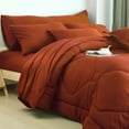 thumbnail image 6 of HIG 8 PCS Modern Comforter Set with Sheets All Season Bed in a Bag, Terracotta, Queen Size, 6 of 12