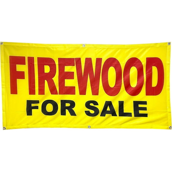 4 Less Feet FIREWOOD FOR SALE Banner Polyester Fabric Sign yb2