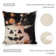thumbnail image 4 of Cat Pumpkin Halloween Linen toss pillowcase Decoration pillowcase Gift preferred 20x20" Cushion cover 1 set Sofa pillowcase Sofa bedroom living room car, 4 of 5