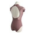 thumbnail image 4 of Daydance Brown Teen Girls Ballet Leotards Turtleneck Dance Bodysuit, A Size up, 4 of 4
