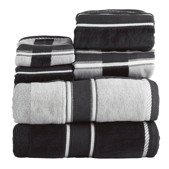 Lavish Home 6PC Towel Set - 525GSM Cotton Bathroom Accessories (Charcoal)