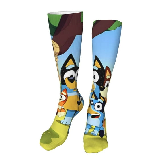 Saiise Bluey Funny Socks Men Women Boys Kids Adults Novelty Graphic 20in stockings Crazy Design Casual Dress Socks for Sports,Running,Travel