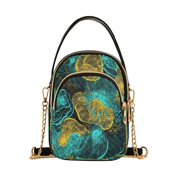 ALAZA Chain Crossbody Bags for Women Colorful Art Pattern Shoulder Handbag Phone Purse