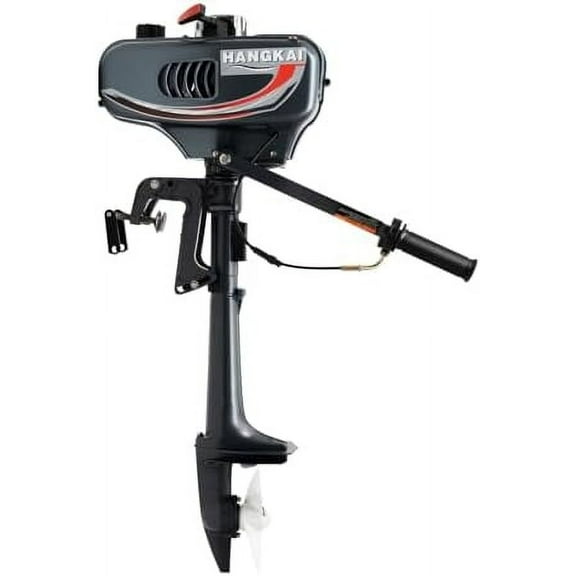 Outboard Motor, 2-Stroke Outboard Engine, 49CC 3.5HP Gasoline Boat Motor W/Half Water & Half Air Cooling System, Heavy Duty Manual Start Outboard Boat Motors for Fishing Boats, 4000-5000r/Min
