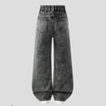 thumbnail image 4 of Lvshlubb Jeans for Girls Fashion Casual Elastic Waist Loose Denim Pants with Pockets Kids Clothes Girls Size 6-13, 4 of 8