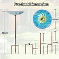 thumbnail image 3 of Glass Bird Bath, Garden Outdoor Birdbaths Birdfeeder with Metal Stake Peacock, 3 of 8