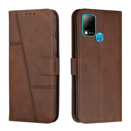 For Infinix Hot 10S / 10T / 10S NFC Stitching Calf Texture Buckle Leather Phone Case