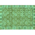 thumbnail image 1 of Ahgly Company Machine Washable Indoor Rectangle Oriental Turquoise Blue Traditional Area Rugs, 2' x 5', 1 of 4