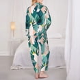 thumbnail image 3 of Pajama Sets for Women 2 Pcs, Exotic Cockatoo Parrot White Button Down Long Sleeve Sleepwear Lounge PJ Sets, 3 of 6