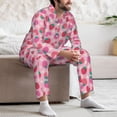 thumbnail image 7 of Vsdgher Haear Strawberry Mens Pajama Set, Soft Warm Long Sleeve Sleepwear, Cozy Button-Down Pjs for Men-XX-Large, 7 of 7