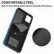 thumbnail image 3 of Funda para Samsung Galaxy A03 de 164 mm con anillo de cuero con textura de piel galvanizada y tarjetero (negro), 3 of 5