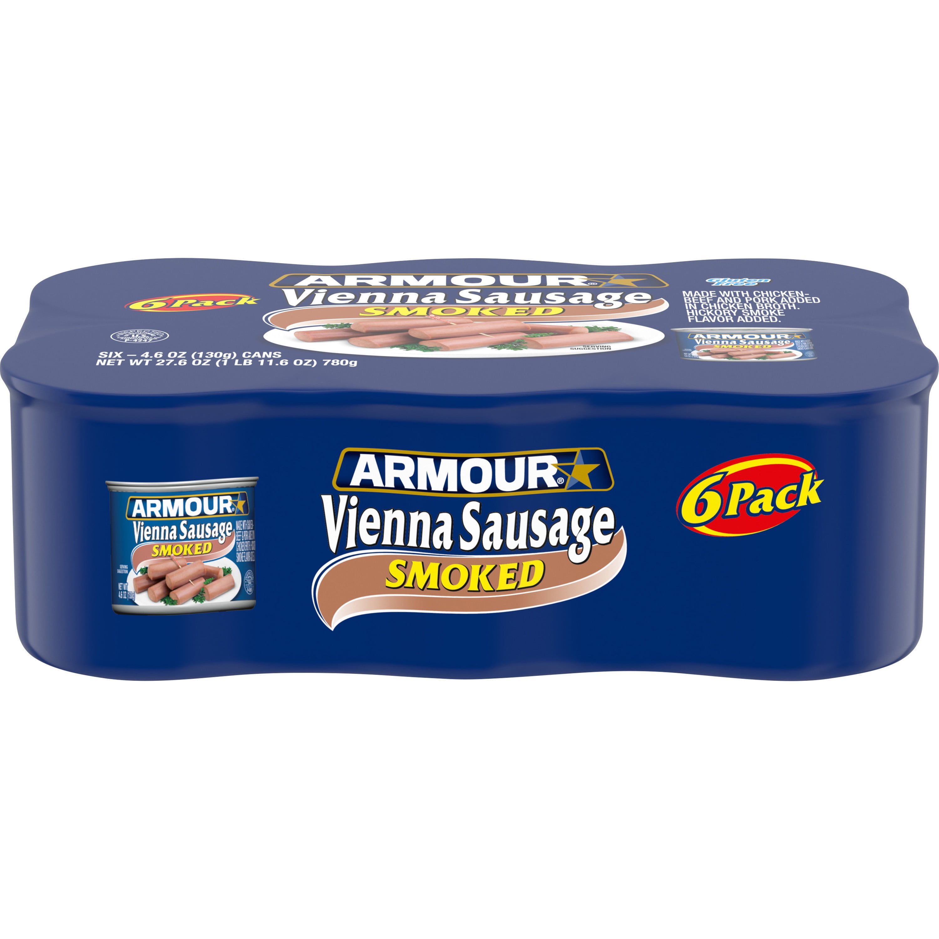 Armour Vienna Sausage, Smoked, 4.6 oz, 6 Count Can