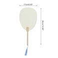 thumbnail image 2 of Unique Bargains 1Pc Portable Double-Sided Long Handle Round Xuan Paper Folding Fan for Wedding Xuan Paper Bamboo Light Gray, White [Double-Sided Long Handle Round Paper Beauty], 2 of 5