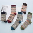 thumbnail image 5 of Penkiiy Socks for Men 5 Pairs Mans Knit Printed Warm Wool Socks B Socks, 5 of 9