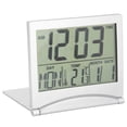 thumbnail image 4 of Reloj despertador electrónico compacto de escritorio, plegable, con calendario y temporizador de temperatura para viajes., 4 of 14