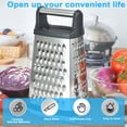 thumbnail image 2 of Cheese Grater Stainless Steel Cheese Grater with HandleMulti-functional Box Grater with Detachable Storage Container, Graters For Kitchen, 2 of 7