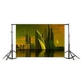 thumbnail image 3 of ABPHOTO 7x5ft Photography Backdrop Alien City Landscape Skyscraper UFO Future Science Fiction River Fairytale Photo Background Backdrops, 3 of 4