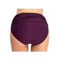 thumbnail image 4 of Women’s High Waist Bikini Bottoms Shirred Tankini Briefs Ruched Swim Short Stretchy Swimsuit Bottoms, 4 of 5