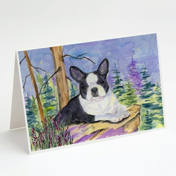 Boston Terrier Greeting Cards and Envelopes Pack of 8