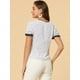 thumbnail image 5 of Blusa floral de manga corta Allegra K con cuello anudado para mujer blanco XS, 5 of 6