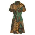 thumbnail image 6 of Paisley Leopard Animal Print Textile Womens Shirt Dresses Women'S Short Sleeve Dress Turn-Down Collar Dress A Line Casuall Dress Oversize(XS-6XL), 6 of 7