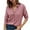 Hot Pink, variant on Womens Polo Shirts Button Down Collared Long Sleeve Ribbed Knit Tops Spring Casual V Neck Loose Blouses(Light Blue,S)