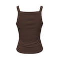 thumbnail image 5 of Gunia Ribbed Tanktops For Women Classic Solid Camisole Layering Piece Casual Daily Wear Soft Stretchy Comfort Fit Camisole Tops For Women Coffee, 5 of 5