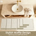 thumbnail image 6 of BULULOM Waffle Bathroom Rugs, Non Slip Washable Super Absorbent Quick Dry, Farmhouse Long Runner Bath Mat, 24"*60" Cream White, 6 of 8