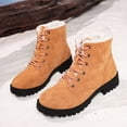 thumbnail image 7 of FRSASU Women's Snow Lace up Ankle Boots Lightweight Platform Warm Fur Winter Walking Shoes Brown, 7 of 7