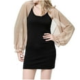 thumbnail image 2 of Nfurl Chiffon Bolero Shrug Cardigans for Women Lightweight UV Protection Long Sleeve Shawl Casual Open Front Cropped Cardigan Khaki Free Size, 2 of 8
