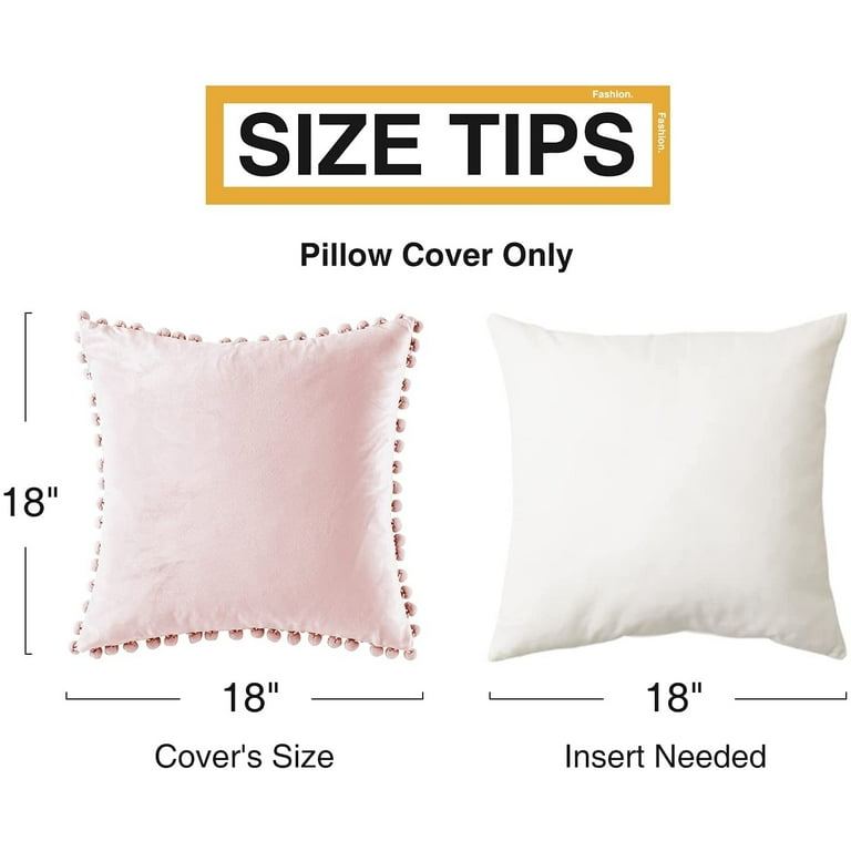 Top Finel Cream White Throw Pillow Covers 20x20 inches Set of 2, Soft  Velvet Couch Pillow Covers with Pom Poms Sofa Pillow Decorative Cushion  Cases