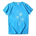 thumbnail image 2 of Hauts d'Été pour Femmes, Blouses Décontractées Élégantes 2024, T-Shirts à Manches Courtes Imprimés, Col Rond, Ample, Bleu, 2 of 5