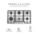thumbnail image 2 of Parrilla A Gas 6 Quemadores Color Plata Plateado, 2 of 5
