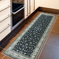 thumbnail image 4 of Ottomanson Machine Washable Cotton 2x5 Flatweave Runner Rug for Bedroom, 20" x 59", Black Floral, 4 of 4
