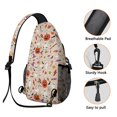 thumbnail image 3 of Sling Backpack,Fun Halloween Pattern Sling Bag with Water Bottle Holder,Waterproof Sling Bag for Men/Women with Headphone Jack for Hiking,Travel, 3 of 6